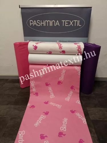 Pamutvászon - Barbie mintás  - pink alapon