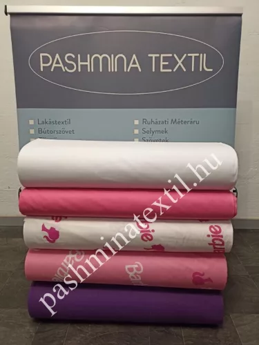 Pamutvászon - Barbie mintás  - pink alapon
