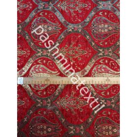 Bútorszövet- Piros alapon tulipán mintás