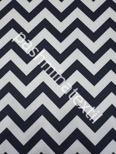 Dekor Vászon - Fekete-Fehér cikkcakkos