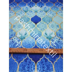 Dekor vászon - Kék-Türkíz rácsos