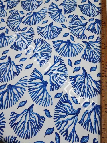 Dekor vászon - Fehér alapon kék koral