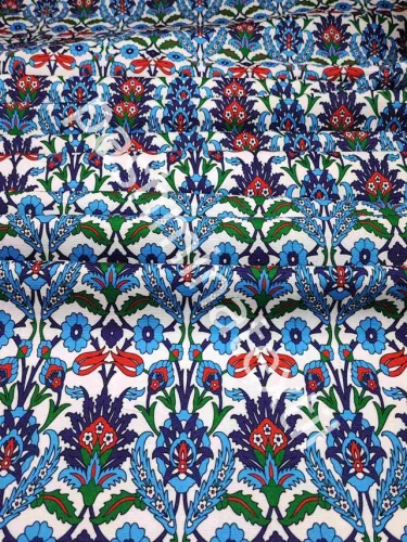 Dekor vászon - Kék-Piros csempe minta