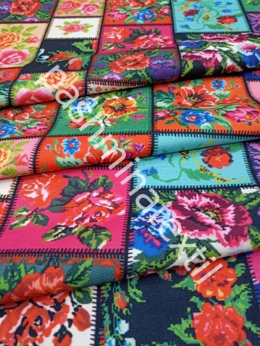 Dekor vászon - Pachwork / Színes virágos