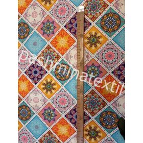 Dekor vászon - Fehér alapon csempemintában mandala