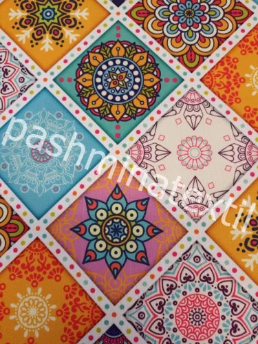 Dekor vászon - Fehér alapon csempemintában mandala