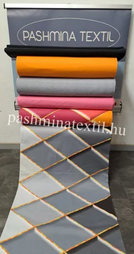 Pamutvászon - Rombusz mintás - Szürke színátmenetes