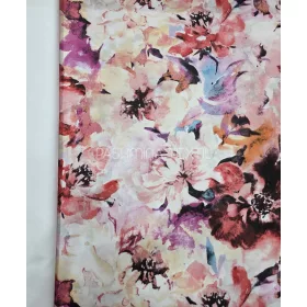 Pamutvászon - Rózsaszín virág minta