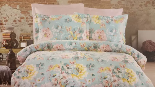 Pamutvászon - Rózsaszín virág minta