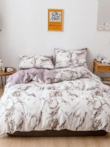 Pamutvászon - Világos kék márvány minta