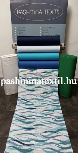 Pmutvászon - kék hullám minta