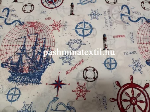 Pamutvászon - Tengerész minta