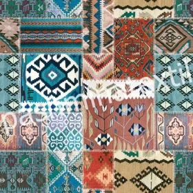 Dekor vászon - Színes kilim mintás