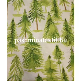 Karácsonyi pamutvászon-Fenyőfa mintás 