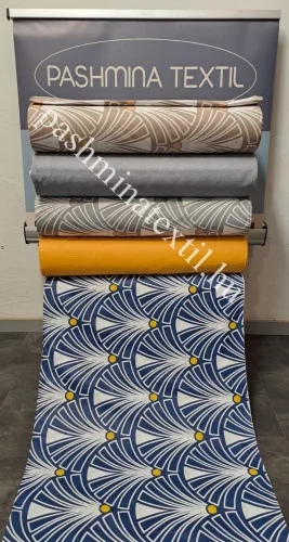 Pamutvászon - Ardeco mintás - kék alapon