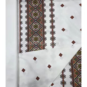 Pamutvászon - Népies minta - fehér alapon