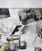 Pamutvászon - Formula 1 minta - fehér alapon