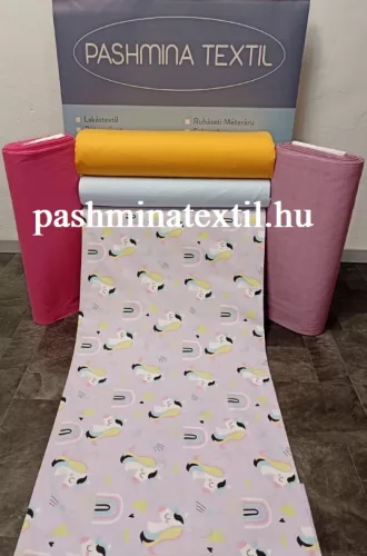 Pamutvászon - Unikornis minta - halvány lila alapon