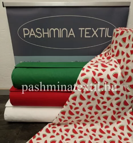 Pamutvászon - Dinnye minta - fehér alapon