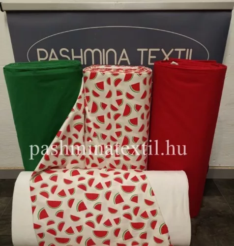 Pamutvászon - Dinnye minta - fehér alapon