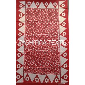 Afrikai Pamut - Bordó alapon fehér virág mintás 