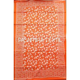 Afrikai Pamut - Narancssárga alapon fehér virág mintás