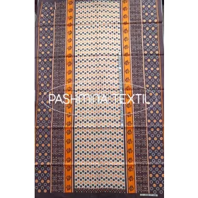 Afrikai Pamut - Narancssárga - sötét kék virág mintás