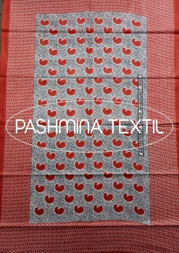Afrikai Pamut - Fehér alapon piros paisley mintás