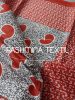 Afrikai Pamut - Fehér alapon piros paisley mintás