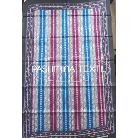   Afrikai Pamut - Lila-kék színátmenetes alapon virág mintás