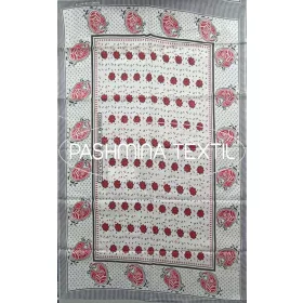 Afrikai Pamut - Fehér alapon piros paisley - virág mintás