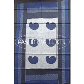 Afrikai Pamut - Fehér-kék paisley mintás