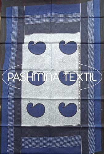 Afrikai Pamut - Fehér-kék paisley mintás