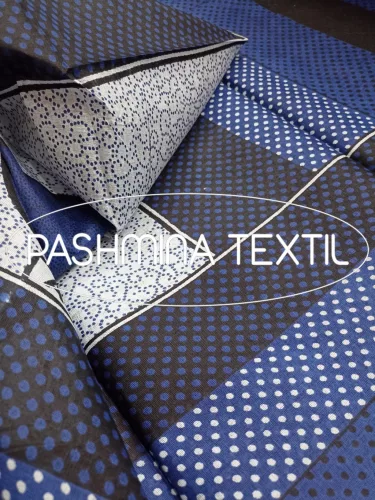 Afrikai Pamut - Fehér-kék paisley mintás