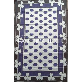 Afrikai Pamut - Fekete-kék kör és levél mintás