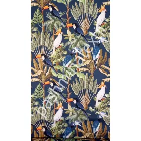 Dekor Vászon - Sötét kék alapon papgájok