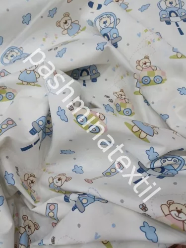 Pamutvászon - Autós maci minta - ivory alapon