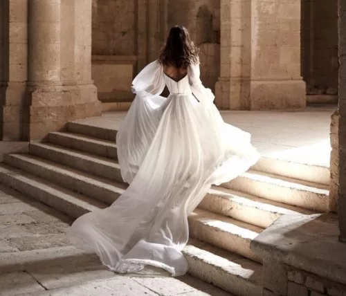 Esküvői viszkóz muszlin - Ekrű