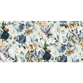 Dekor vászon - Világos kék alapon, kék virágok