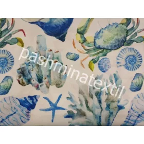 Dekor vászon - Fehér alapon kék tengeri élet