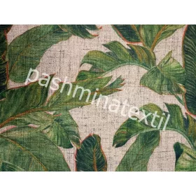   Dekor vászon, Natúr alapon, narancs sárga kontúrral levelek