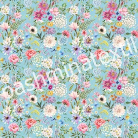 Dekor vászon - Halvány kék alapon, színes virágok