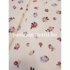 Dekor vászon - Fehér alapon pici rózsa mintás