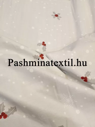 Pamutvászon - Havas táj - fehér alapon