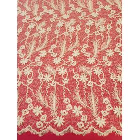 Apró 3D virágos és tollas menyasszonyi csipke