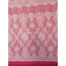 Klasszikus paneles rojtos elasztikus csipke ivory