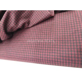 Bordó-fekete apró kockás tisztagyapjú szövet