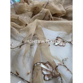 Organza - Drapp alapon kagyló mintás