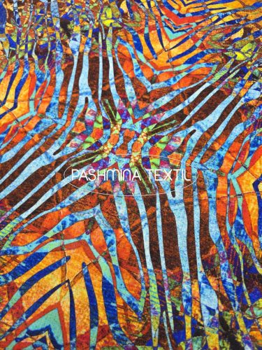 Gyapjú jersey - Színes absztrakt mintás