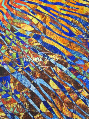 Gyapjú jersey - Színes absztrakt mintás